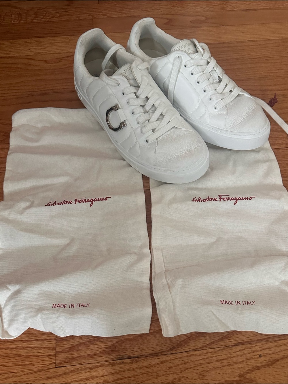 Salvatore Ferramago white sneakers size 9